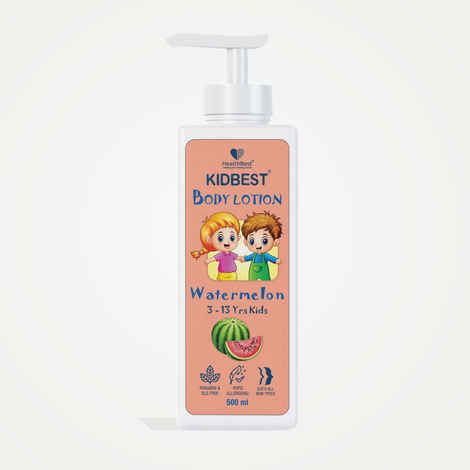 Buy HealthBest Kidbest Body Lotion for Kids | Anti-Bacterial | Normal Skin, Sensitive Skin & Dry Skin | Tear, Paraben, SLS free | Watermelon Flavor | 500 ml - Purplle