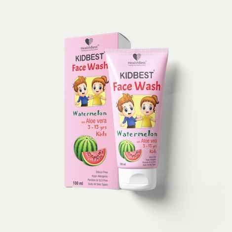 HealthBest Kidbest Facewash for Kids | Normal Skin, Sensitive Skin & Dry Skin | Tear, Paraben, SLS free | Watermelon Flavor | 100 ml