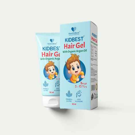 Buy HealthBest Kidbest Hair Gel for Kids Hair Styling | Made with Organic Argan Oil, Kertine & Moringa Oil | Hair Growth | Damaged Hair | Tear, Paraben, SLS free | 50ml - Purplle