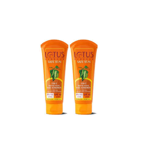Buy Lotus Herbals Safe Sun 3 In 1 Tinted Daily Sunscreen | Matte Look | SPF 40 | PA+++ | For All Skin Types | 50g - Pack of 2 - Purplle