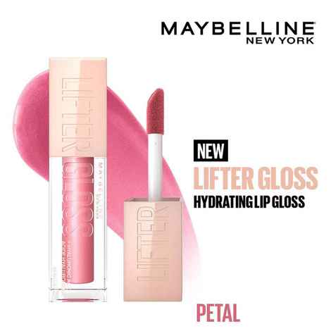 Maybelline New York Lifter Gloss, Petal | Moisturizing, Tinted Lip Gloss With Hyaluronic Acid | Non-Sticky Formula
