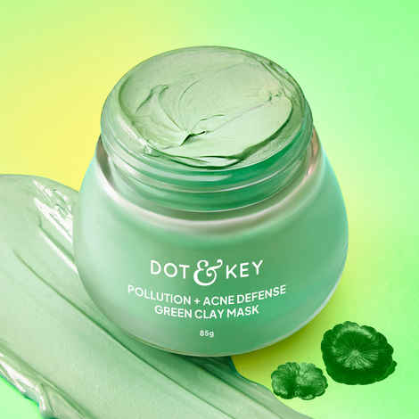 Dot & Key Skin Care Pollution + Acne Defense Green Clay Mask | With Salicylic Acid, Matcha Tea | For Dark Spots, Oily, Acne Prone Skin | 85 gm