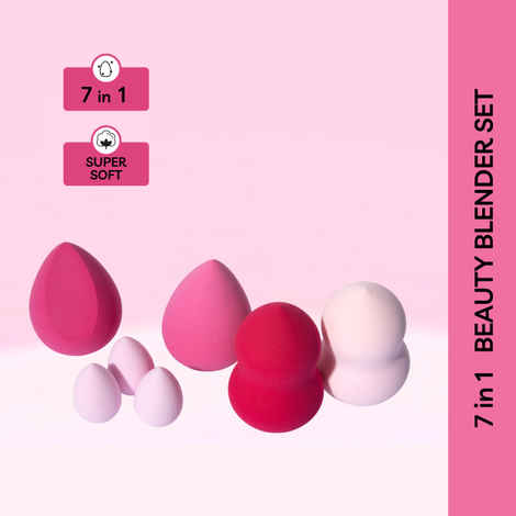 Buy Purplle Blending Queen Beauty blender - (Set of 7) - Pink (Multicolor) - Purplle