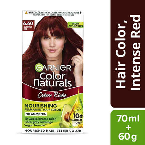 Buy Garnier Color Naturals Creme Nourishing Hair Color, Shade 6.60 Intense Red, 70 ml + 60 gm - Purplle