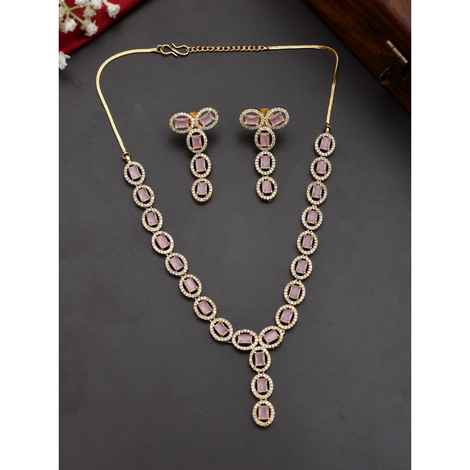 Silvermerc Designs American Diamond Jewellery Set