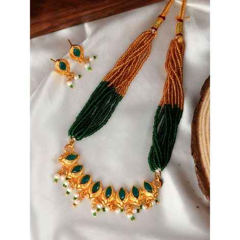 Buy Silvermerc Designs Gold Plated Artificial Necklace Jewellery Set For women - Purplle