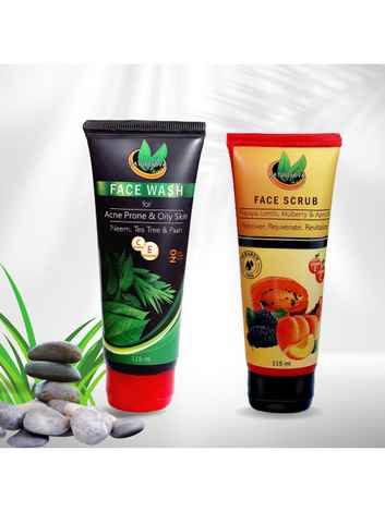 NatureNova Herbals Acne Face Wash (115 ml) & Face Scrub (115 ml) Combo Pack of 2