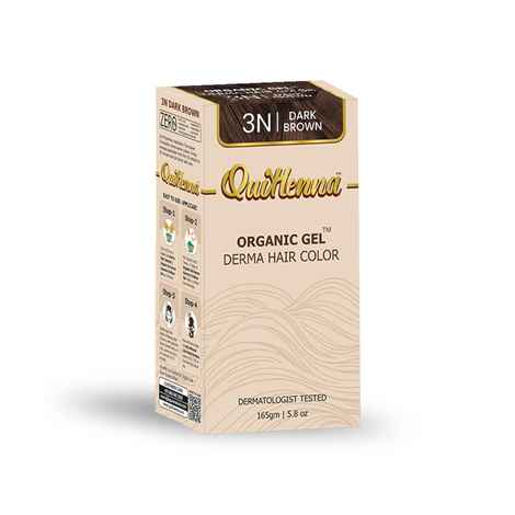 Buy Derma Organic Gel Long Hair Color Dark Brown 3N 165 gm - Purplle