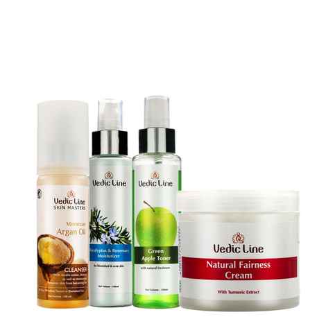 Vedicline Dry Skin CTM Kit, Eliminates Fine Lines And Wrinkles & Dry Skin With Argan Oil, Almond And Olive Oil, For Nourished Skin, 400ml