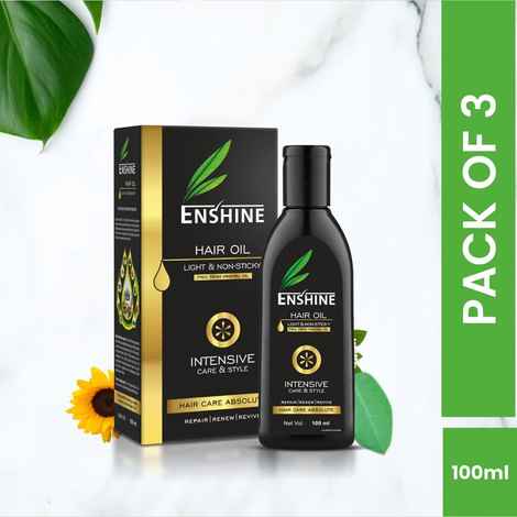 Buy Enshine Medicated Hair Oil Combo Pack of 3 (100ml Each) Light and Non-Sticky | Free From Mineral Oil | Rich Blend of 21 Herbal Oils || Helps to Control Hair Fall and Make Dandruff Free - Purplle