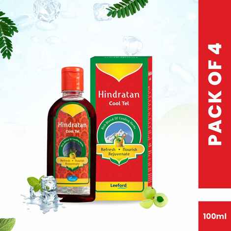 Buy Leeford Hindratan Cool Tel Combo Pack of 4-100ml|Enriched with Rich blend of Nine Ayurvedic Herbs for Relaxes & Refreshes Mind - Purplle
