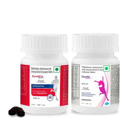Buy Geofit Combo Pack of 2( 30 Tablets Each) For Men and Women Multivitamin Multimineral Tablets with Vitamin, Protein, Ginseng Extract Helps in Immunity|Keep yor Energetic All day - Purplle