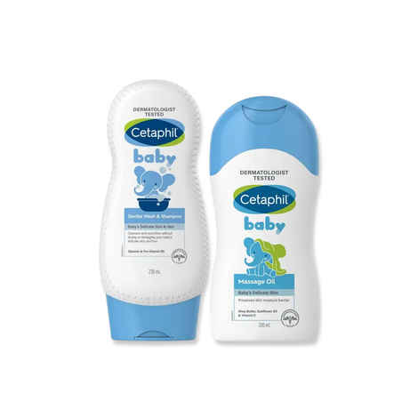 Buy Cetaphil Baby Gentle Wash & Shampoo (230 ml) + Massage Oil (200 ml) - Purplle
