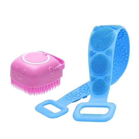 Buy Majestique Silicone Brush Bath Body and Skin Brush Belt - Easy to a Clean - Color May Vary - Purplle