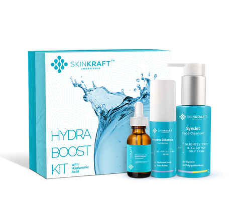 Buy SkinKraft Hydra Boost Kit - Vitamin C Facial Kit With Face wash + HA Moisturiser + Face Serum Gift Set For Women & Men, Pack Of 3 - Purplle