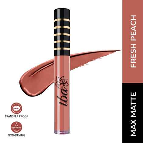 Iba Maxx Matte Liquid Lipstick Shade - Fresh Peach, 2.6 ml | Transfer Proof | Velvet Matte Finish Creamy Lipstick | Highly Pigmented And Long Lasting | Full Coverage | 100% Vegan & Cruelty Free