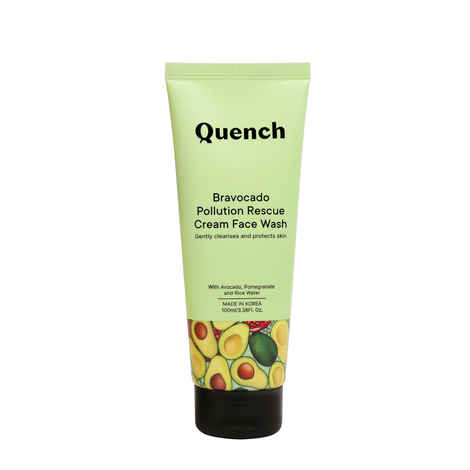 Buy Quench Bravocado Pollution Rescue Cream Face Wash | Korean Skin care, 100ml - Purplle