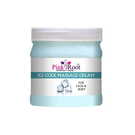 Buy Pink Root Ice Cool Massage Cream Anti-acne & Pimples, Anti-ageing, Blackhead Removal, Deep Cleansing, Exfoliation, Moisturization & Nourishment, Replenishing & Rejuvenation, Radiance & Glow, Skin Brightening, Softening & Smoothening 500ml - Purplle