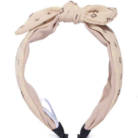 Buy Blueberry Women Beige Printed Knot Hairband - Purplle