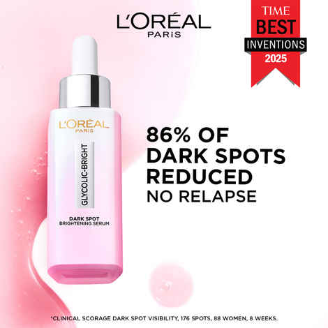 Buy L'Oreal Paris Glycolic Bright 8% [Melasyl + Niacinamide] Face Serum for Brightening Dark Spots - 30 ml - Purplle