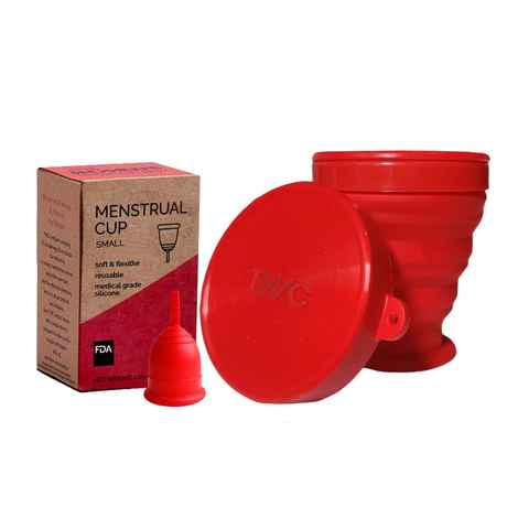 The Woman's Company Reusable Menstrual Cup - Small Size with Menstrual Cup Sterilizer Combo | Clean your Period Cup Effortlessly - Kills 99% of Germs in 3 Minutes with Steam | BPA free & FDA Approved