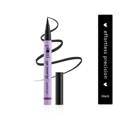 Buy Plum Eye-Swear-By Eyeliner Pen | Flexible Felt-Tip | Smudge-Proof | 100% Vegan & Cruelty Free | 01 Black - Purplle