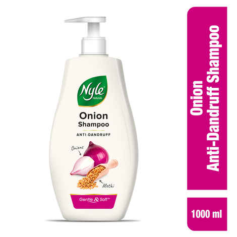 Buy Nyle Naturals Onion Anti-Dandruff Shampoo, With Onion and Fenugreek, Gental & Soft,pH Balanced and Paraben Free, For Men & Women, 1L - Purplle