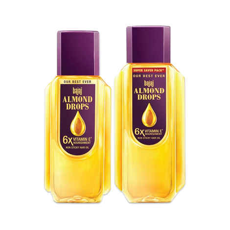 Buy Bajaj Almond Drops Hair Oil (650 ml) + Bajaj Almond Drops Hair Oil (475 ml) (Pack of 2) - Purplle