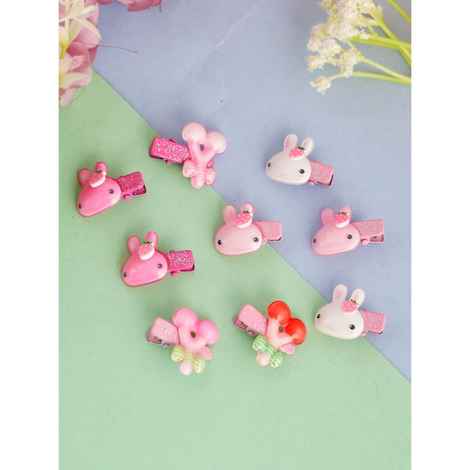 Buy Silvermerc Designs Set of 9 Pink Peppa pig Hair Pin - Purplle