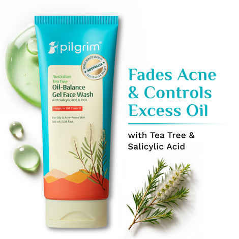 Buy Pilgrim Australian Tea Tree oil-balance gel face wash helps in oil control for oily & acne-prone skin | Fights Acne & Pimple | Deeply Cleanse Pore 100 ml - Purplle