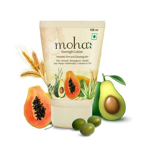 Buy moha: Overnight Lotion | Paraben-Free Night Cream For Face All Skin Type | Non- Greasy Cream For Firm and Glowing Skin With Vitamin A, C & E For Women & Men (100ml- Pack of 1) - Purplle