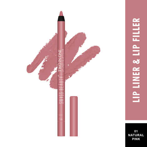 Buy Swiss Beauty Two in One Lip Liner & Lip Filler Natural Pink 01 - 1.6 gm - Purplle