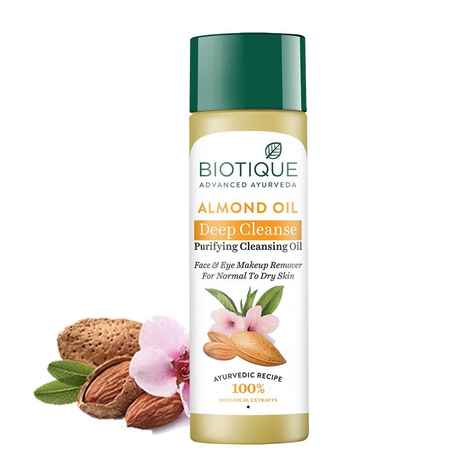 Buy Biotique Almond Oil Deep Cleanse Purifying Cleansing Oil 120ml - Purplle