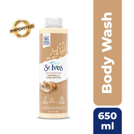 Buy St. Ives Soothing Body Wash|Shower gel for women with Moisturizing extracts of Oatmeal & Shea Butter |100% Natural Extracts | Cruelty Free | Paraben Free |650ml - Purplle