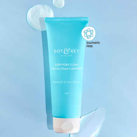 Buy Dot & Key Deep Pore Clean Milky Foam Cleanser with Seaweed & Lotus Flower | Face Wash for Nourished Skin Minimizes Pores, Controls Excess Oil & Keeps Skin Hydrated for All Skin Types | 100ml - Purplle