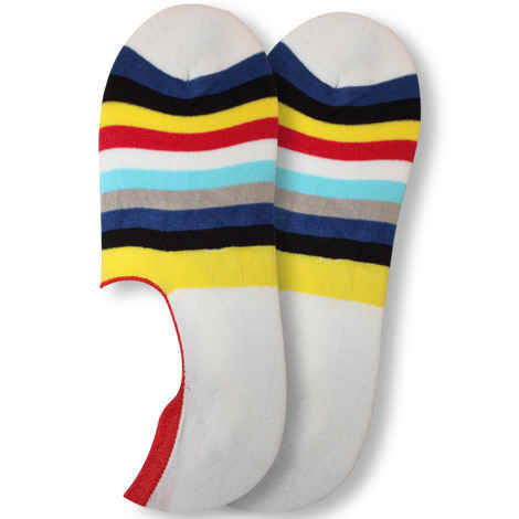 Man Arden The Virtual Vector Edition Designer No Show Loafer Socks, For Casual & Formal Wear, World's Finest Quality Cotton Made, 1 Pair | Size: Free Size | Color: Multicolor