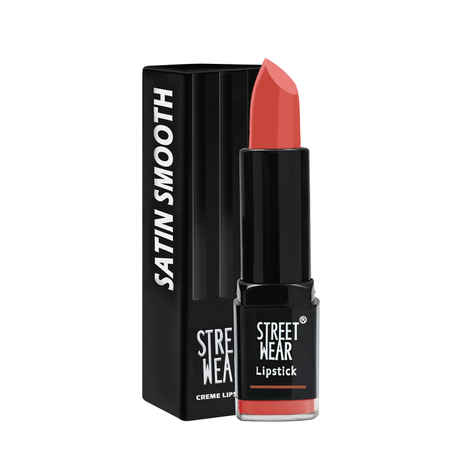 Buy STREET WEAR® Satin Smooth Lipstick -FROSTED PEACH (Peach) - 4.2 gms - Longwear Creme Lipstick, Moisturizing, Creamy Formuation, 100% Color payoff, Enriched with Aloe vera, Vitamin E and Shea Butter - Purplle
