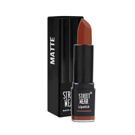 Buy STREET WEAR® Matte Lipstick -SIMPLY BROWN (Brown) - 4.2 gms -Longwear, Velvety texture, Fade-resistant, High Color payoff, Lightweight Matte Lipstick, Plant-based Canuuba wax, Paraben-free - Purplle