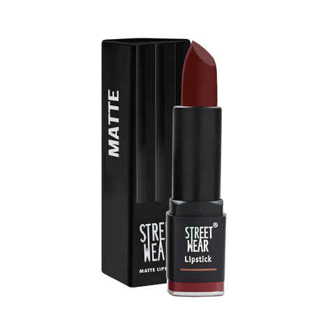 Buy STREET WEAR® Matte Lipstick -BLUNT BERRY (Berry) - 4.2 gms -Longwear, Velvety texture, Fade-resistant, High Color payoff, Lightweight Matte Lipstick, Plant-based Canuuba wax, Paraben-free - Purplle