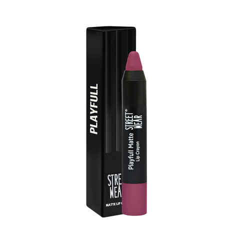 Buy STREET WEAR® Playfull Matte -Flirty Purple (Berry) -Moisturizing Matte Finish Lipstick, Full Coverage, Non-Drying Formula, Intense Pigment, Enriched With Shea Butter, Vitamin C, Vitamin E, Longwear Moisturizing Crayon Lipstick - Purplle