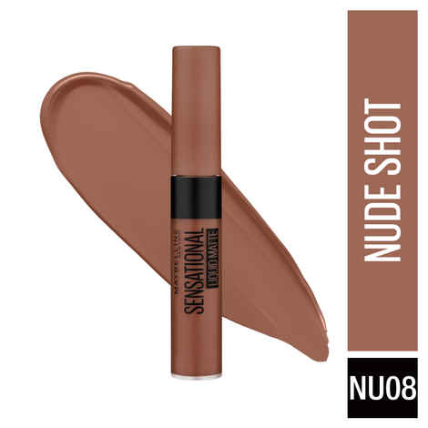 Buy Maybelline New York Sensational Liquid Matte Lipstick NU08 Nude Shot (7 ml) - Purplle