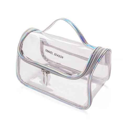 Buy House of Quirk Travel Transparent Cosmetic Bag Women Zipper Clear Makeup Bags Beauty Case Make Up Organizer Storage Bath Toiletry Bag (Transparent Grey)_(WOMENS_POUCH_GREY) - Purplle