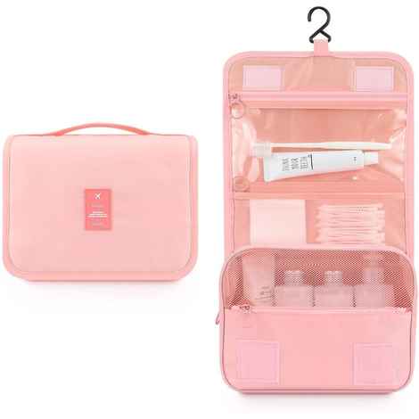 Buy House of Quirk Hanging Travel Toiletry Bag Cosmetic Bag Portable Makeup Pouch Hanging Makeup Organizer Case for Women and Girls - Pink_(MULTI_POUCH_HOOK_PIN) - Purplle