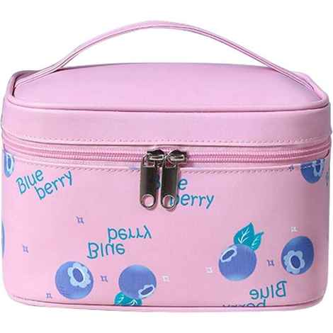 Buy House of Quirk Cosmetic Bag/Professional Makeup Organizer Bag Travel Cosmetic Cases Make up Organizer Toiletry Bags - Pink Blueberry_(FRUIT_MAKEUPBAG_PINK_BLUEBERRY) - Purplle