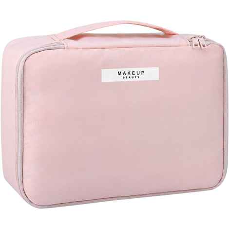 Buy House of Quirk Makeup Bag Cosmetic Bag for Women Cosmetic Travel Makeup Bag Large Travel Toiletry Bag for Reusable Toiletry Bag - Pink_(MAKEUP_BAG_L_PINK) - Purplle