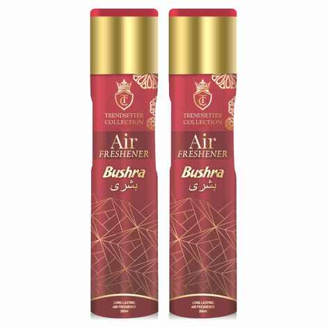 Buy Trendsetter Collection Room Freshener Spray Bushra for Home and Office with Long Lasting Fragrance 300ml Each (Pack of 2) - Purplle