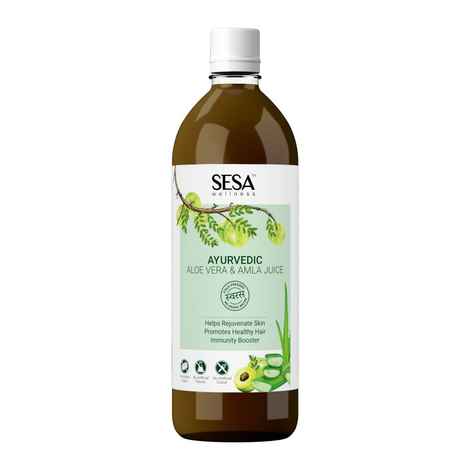 Buy Sesa Ayurvedic Aloe Vera & Amla Juice - For Healthy Hair, Skin, Digestion & Immunity | No Added Sugar, Colour or Flavour | 1 Litre - Purplle