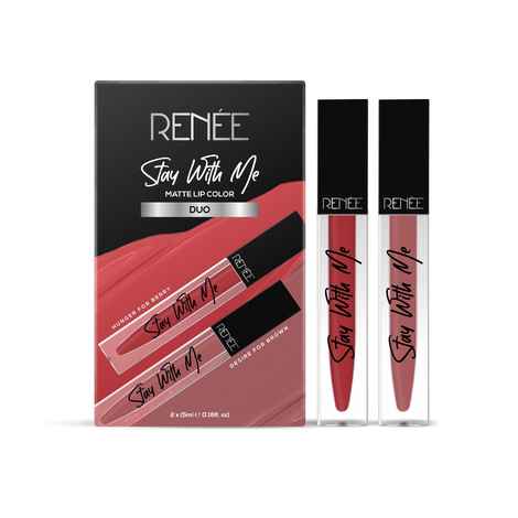 Buy RENEE Stay With Me Lipstick Duo Desire For Brown & Hunger For Berry 5 ml each, Long lasting, Light Weight & Non Transfer Formula, Water & Smudge Proof - Purplle