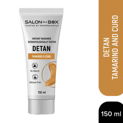 Buy Salon in a Box De-Tan | with Tamarind and Curd | Suitable for All Skin Types | Tan Removal Face Pack for Glowing and Radiant Skin | No Bleach | 150 ml - Purplle