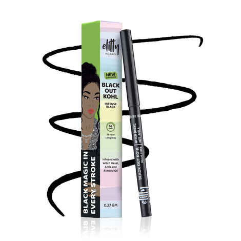 Buy Elitty Black Out Kohl- Intense Black Kajal, Smudge Resistant, Infused with Witch Hazel, Vegan & Cruelty Free - Purplle